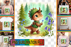 Vibrant TSHIRT Magic Ideas PNG, Cute Dino Product Image 1