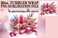 Cheerful thoughts 20oz tumbler wrap, Flowers Product Image 1