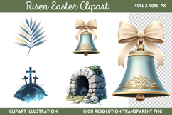 Risen Easter Clipart PNG Product Image 1