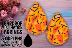 Neon Spectrum Teardrop Earring Sublimation Design Product Image 1