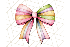 Watercolor Summer Bow Clipart PNG, Coquette Bright Bow Png Product Image 5