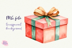 Vintage Christmas Gift Clipart Retro PNG Product Image 3