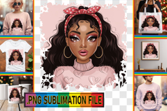 LUMINOUS TOTE BAG Gift Ideas PNG, Afro Girl Product Image 1