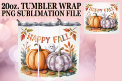 Cozy Moments 20oz tumbler wrap, Pumpkin Watercolor Product Image 1