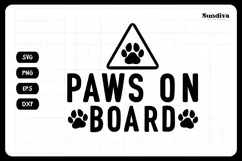 Funny Car Sticker Saying | Vehicle Decal - Paws On Board Product Image 3