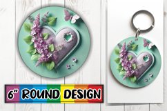 Cheerful Round Design Sublimation PNG, 3D Heart Product Image 1