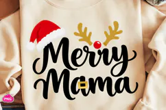 Merry Mama PNG, Funny Christmas PNG, Christmas Sublimation Product Image 1