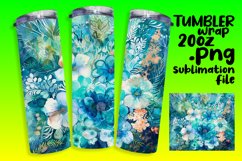 Colorful Flower Pattern 20oz Tumbler Wrap Design Product Image 1