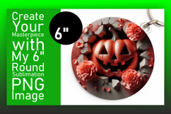 Artful Circle Design for Keychains , 3D Pumpkin Product Image 1
