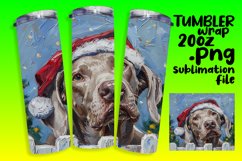 Holiday Design Tumbler Wrap Winter Peeking Dog Sublimation Product Image 1