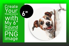 Quirky Funny Dog Circle Lover&#039;s Delightful Joyful Keychain Product Image 1