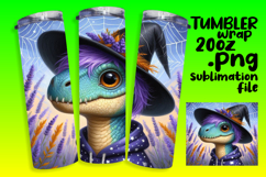Inspired 20oz Tumbler Wrap Template , Halloween Dino Product Image 1