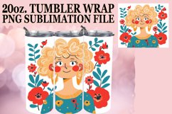 Stunning Watercolor Tumbler Wrap with Female Portrait 20oz Product Image 1