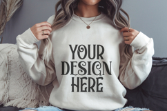 Sand Gildan 18000 Crewneck Sweatshirt Mockups,G18000 Product Image 1