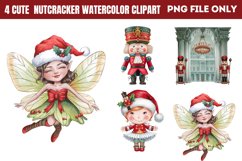 Cute Nutcracker Watercolor Clipart PNG Product Image 1