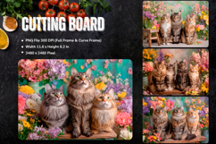 Cat Cutting Board Cat Flower Pet Animal Chopping Board_121 Product Image 1