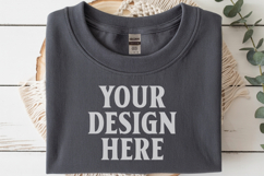 Charcoal Gildan 5000 Flat Lay Tshirt Mockup, G5000 mockup Product Image 1