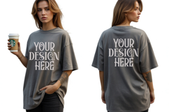 Granite Comfort Colors 1717 Front &amp; back T shirt Mockup Product Image 1