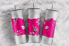 Gray Watercolor Floral Silver Cheetah 20 oz tumbler wrap Product Image 1