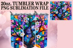 Stained Glass Tree 20oz Tumbler Wrap Colorful Art Product Image 1
