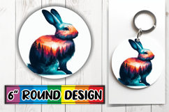 Blissful Round Keychains PNG, Animals Art Product Image 1