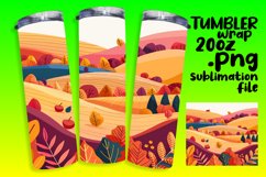 Fall Scene 20oz Tumbler | Watercolor Wrap Design Product Image 1