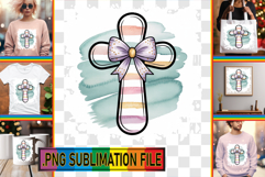 Cozy Sublimation PNG Art, Cross and Bow Product Image 1