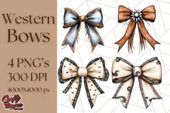 Western Style Bow PNG, Cute Cowboy, Cowgirl Coquette Png Product Image 1
