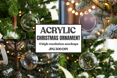 Acrylic Christmas Ornament Mockups , acrylic blank mockup Product Image 1