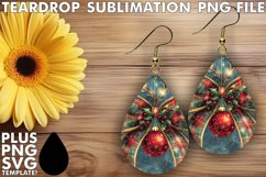 Cheerful Teardrop Earrings Design PNG, Christmas Bow Product Image 1