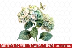 Butterflies With Flowers Clipart Product Image 1