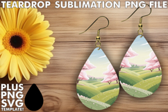 Vibrant Teardrop Earrings Art PNG, Spring Product Image 1