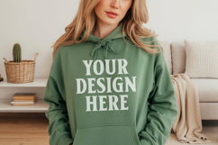 Forest Green Gildan 18500 Hoodie Sweatshirt Mockup, 185 mo Product Image 1