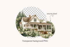 Watercolor Cottage House Clipart Set Product Image 2