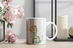 Watercolor Cute Coelophysis Dinosaur Cartoon Product Image 1