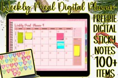 Weekly Meal Digital Planner with Hyperlinks each pages Product Image 1