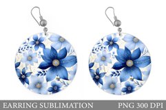Flowers Earring Sublimation. Flowers Round Earring Product Image 1