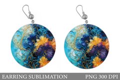 Alcohol Ink Earring Design. Abstract Teardrop Earring Product Image 1