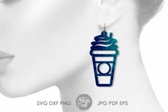 Coffee earring SVG, coffee jewelry, earrings template Product Image 3