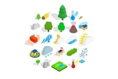 Affliction icons set, isometric style Product Image 1