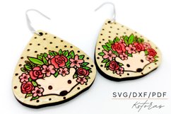 Hedgehog Flower Earrings Digital Download Product Image 3