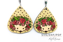 Hedgehog Flower Earrings Digital Download Product Image 1