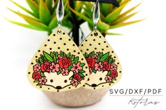 Hedgehog Flower Earrings Digital Download Product Image 2