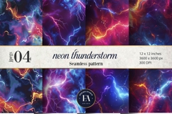 Neon Thunderstorm Texture | Electric Storm Background Product Image 1