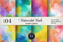 Watercolor Wash Digital Paper | Seamless Rainbow Texture Product Image 1