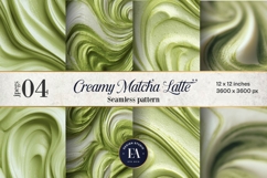 Matcha Latte Swirl Pattern, Creamy Matcha Abstract Paper Product Image 1