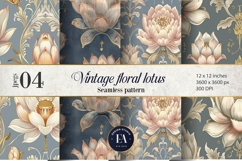 Vintage Mughal Lotus Pattern | Indian Lotus Floral Texture Product Image 1
