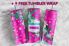 Summer Vibes Tropical Leopard Palms 20oz tumbler sublimation Product Image 1