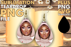 Radiant Teardrop Earrings Designs, Afro Girl Product Image 1