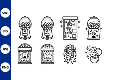 Candy Machine Claw Game Toy Vector Icons Product Image 1